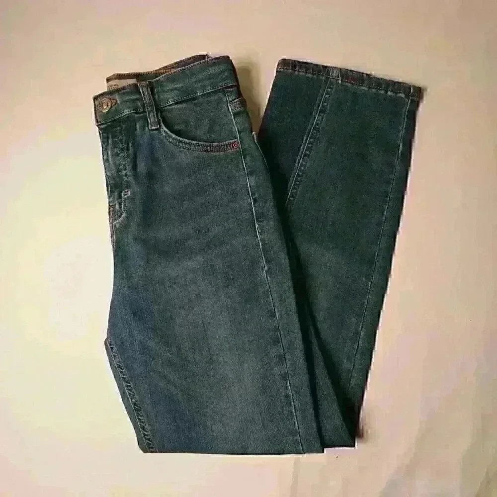 Topshop Womens High Rise Jamie Skinny Jeans Blue Size 28/6 Ankle Crop Stretch